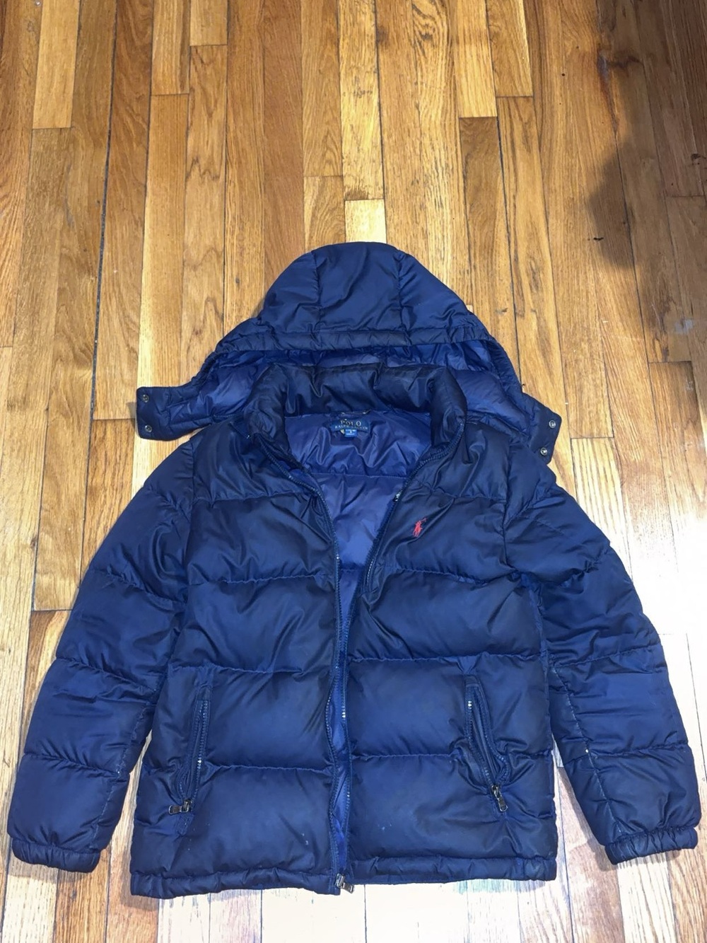 Polo by Ralph Lauren Kids Dark Blue Hooded Puffer Coat